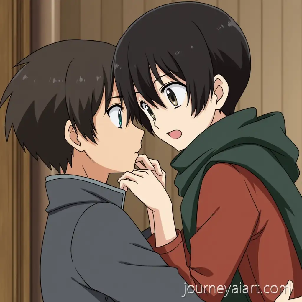 Eren-Yeager-and-Mikasa-Ackerman-Cuddling-in-a-Tender-Moment-from-Attack-on-Titan-Anime