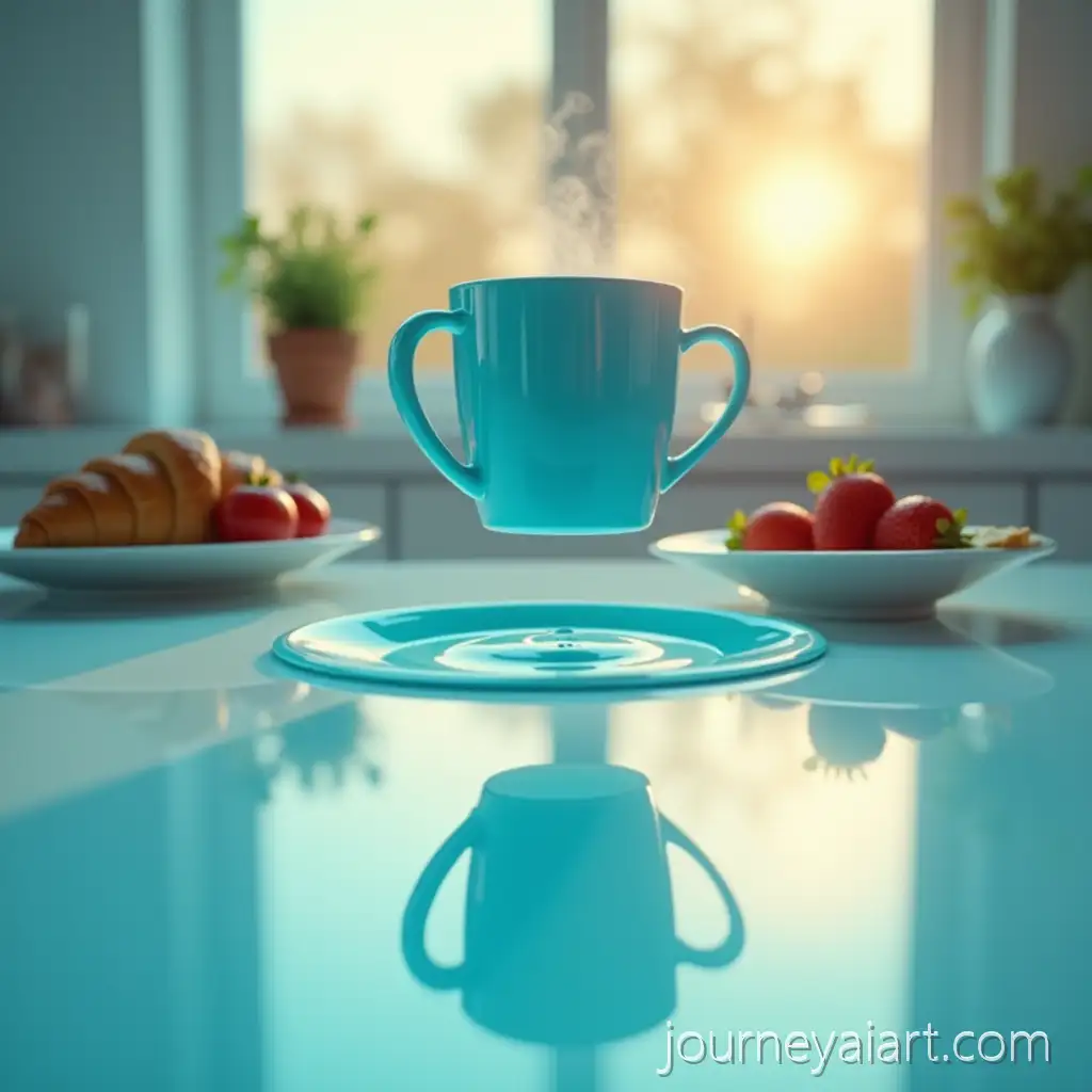 Floating-Cyan-Mug-Optical-Illusion-in-a-Modern-Minimalist-Kitchen