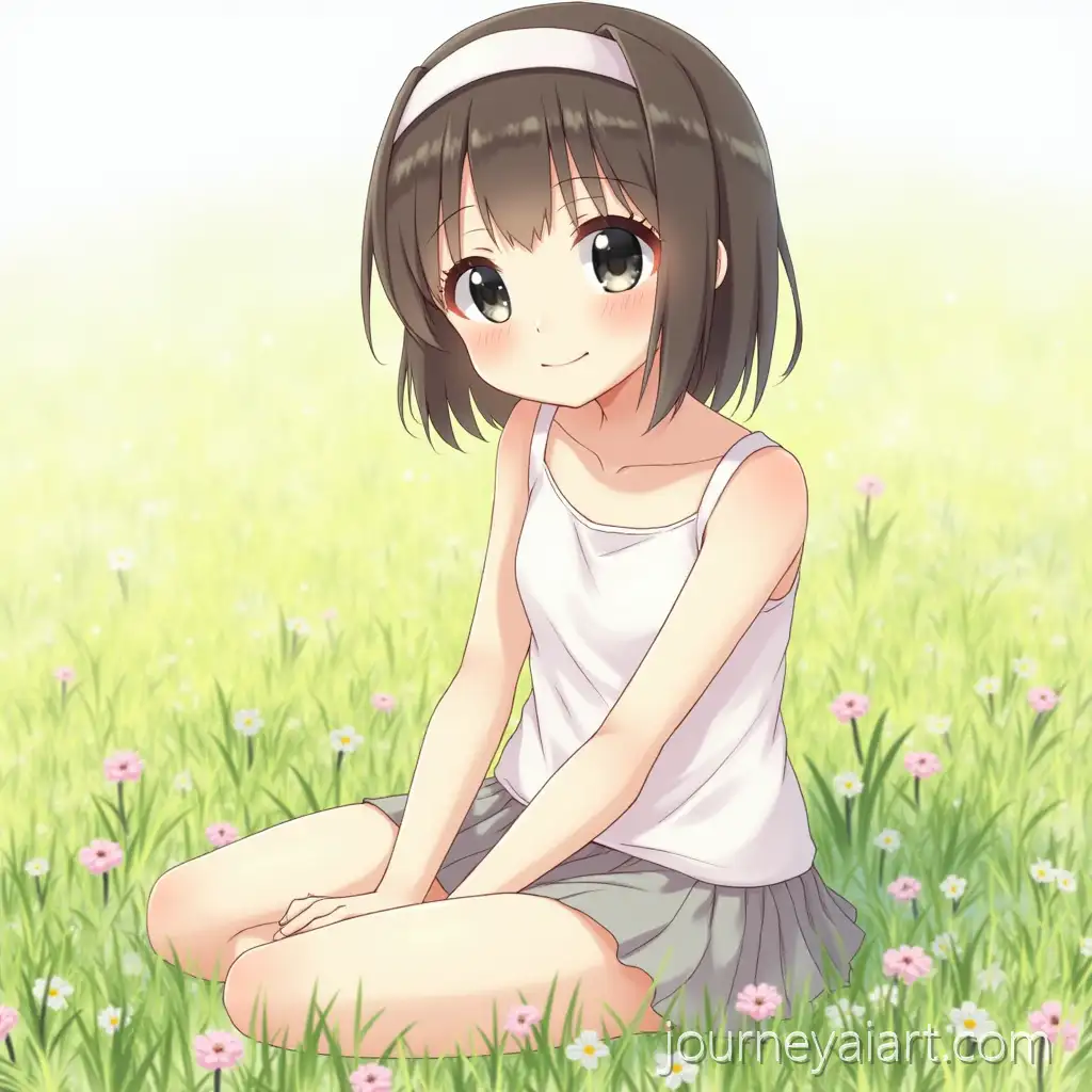 Cute-Girl-Smiling-in-a-Flower-Field-Kawaii-Style
