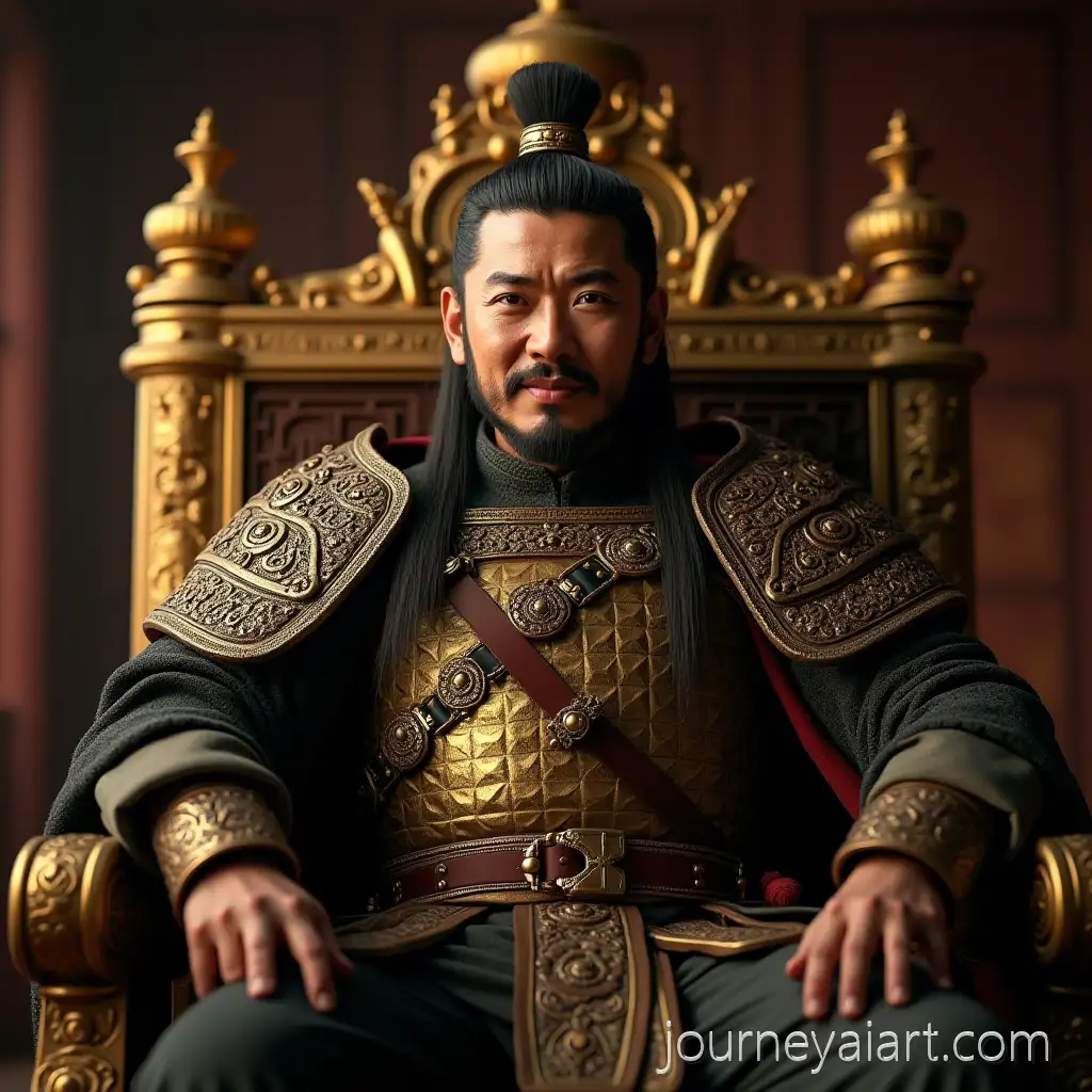 Genghis-Khan-Seated-on-an-Imperial-Golden-Throne-in-UltraRealistic-Epic-Art