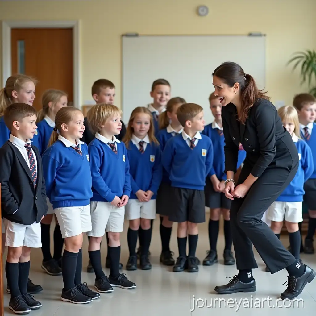 Primary-SchoolPrimary-School-Classroom-Scene-Classroom-with-Female-Teacher-and-Students-in-Uniforms