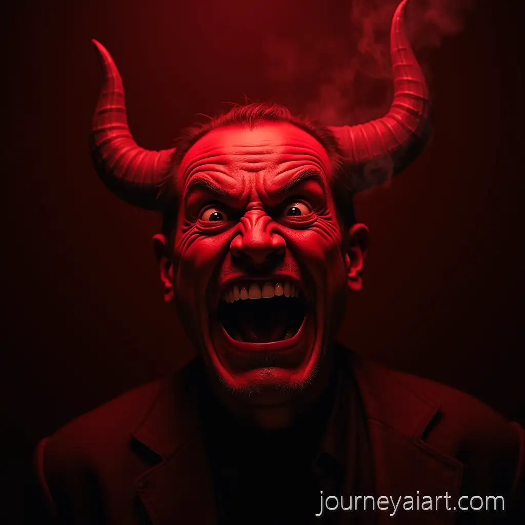Angry-Character-with-Steam-Rising-Against-Red-and-Black-Background