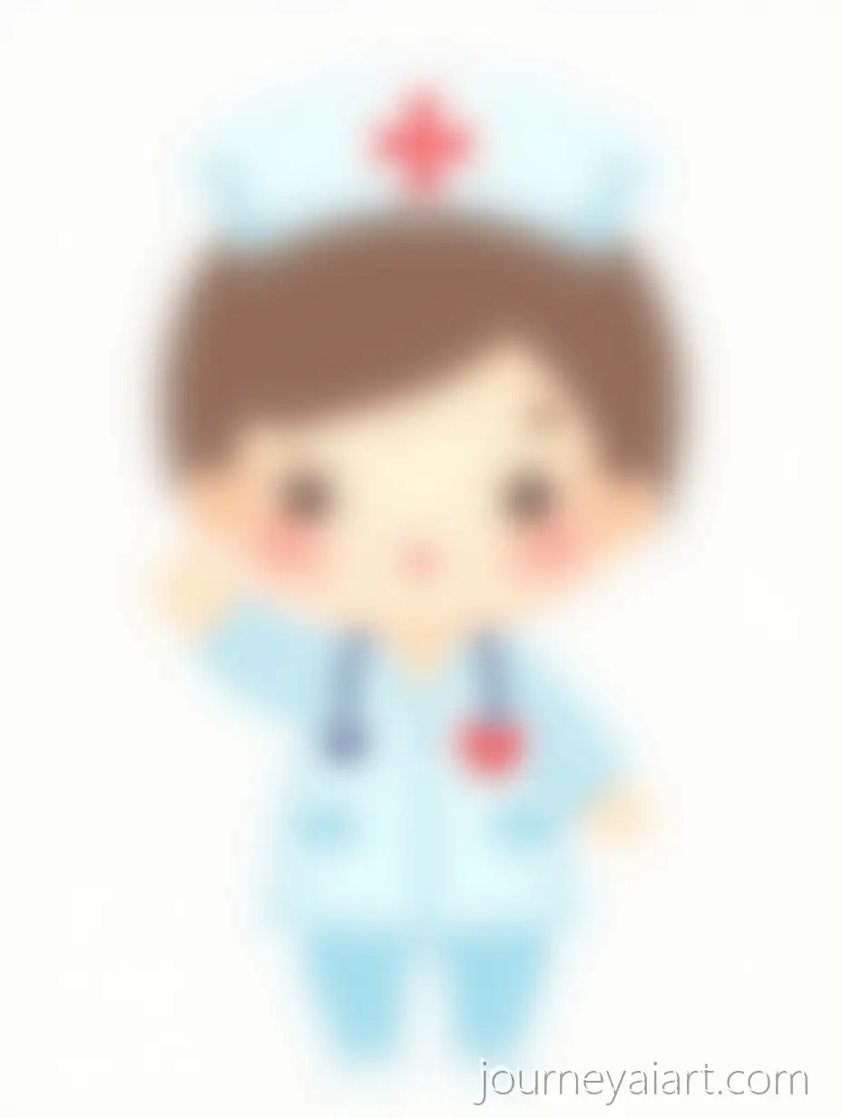 Kawaii-Cartoon-Nurse-with-Stethoscope-and-Heart-Badge-in-Light-Blue-Uniform