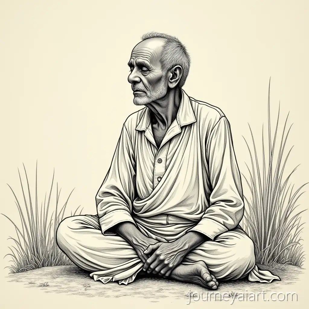 Javanese-Elder-in-VillageJavanese-Elder-Meditating-in-Ancient-Village-with-Spiritual-Atmosphere