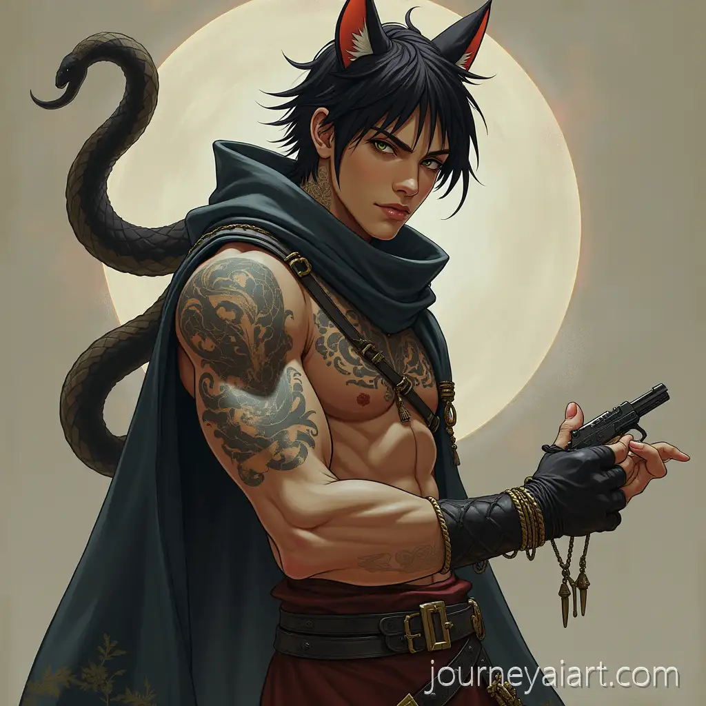 Fantasy-Portrait-of-a-Neko-Male-Rogue-with-Snake-TattooFantasy-Neko-Male-Rogue