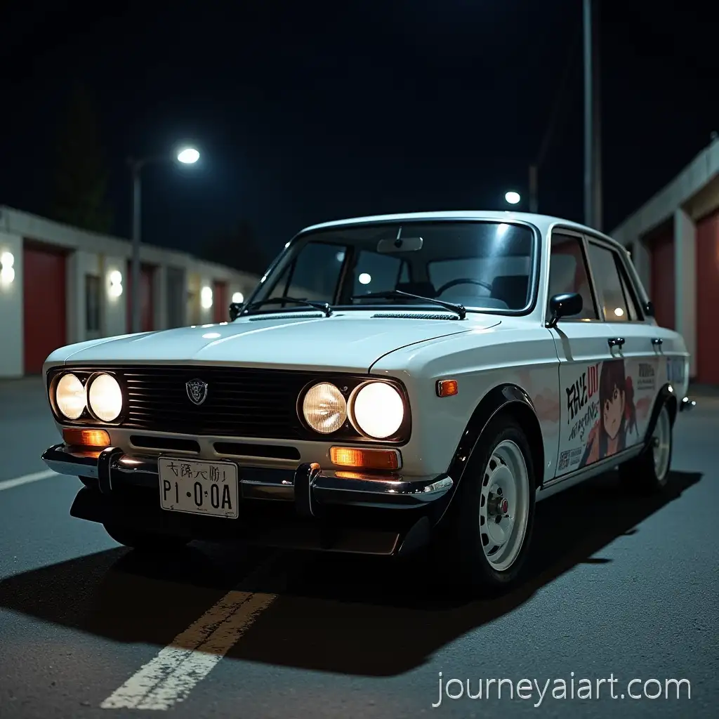 Realistic-Night-Shot-of-a-VAZ2101-With-Anime-Graphic-and-Sport-Alloy-Wheels