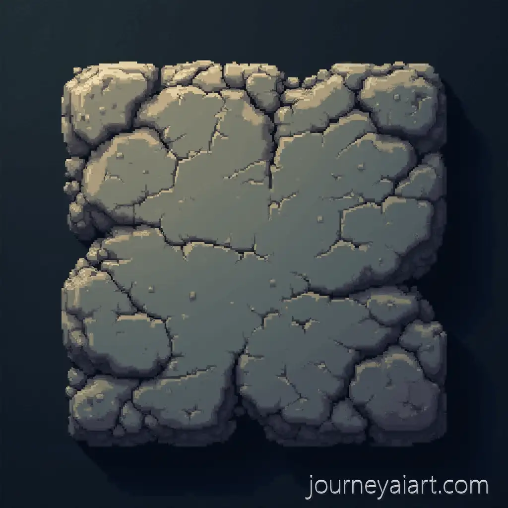 Top-View-of-Weathered-Stone-Table-in-Dark-Pixel-Art-Style