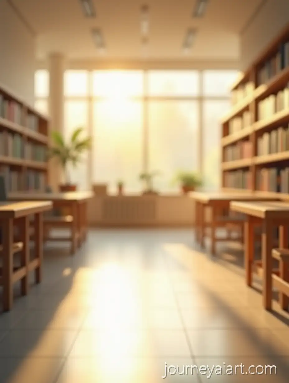 Modern-Empty-Academic-Library-Interior-with-Warm-SunlitEmpty-Modern-Library-Background-Atmosphere