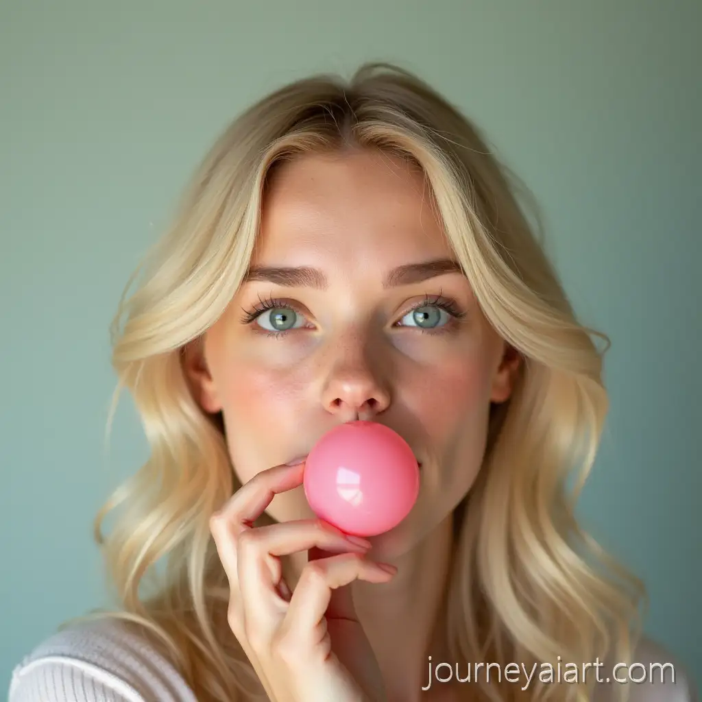 Blonde-Girl-Daydreaming-WhileBlonde-chewing-gum-daydreaming-Chewing-Gum