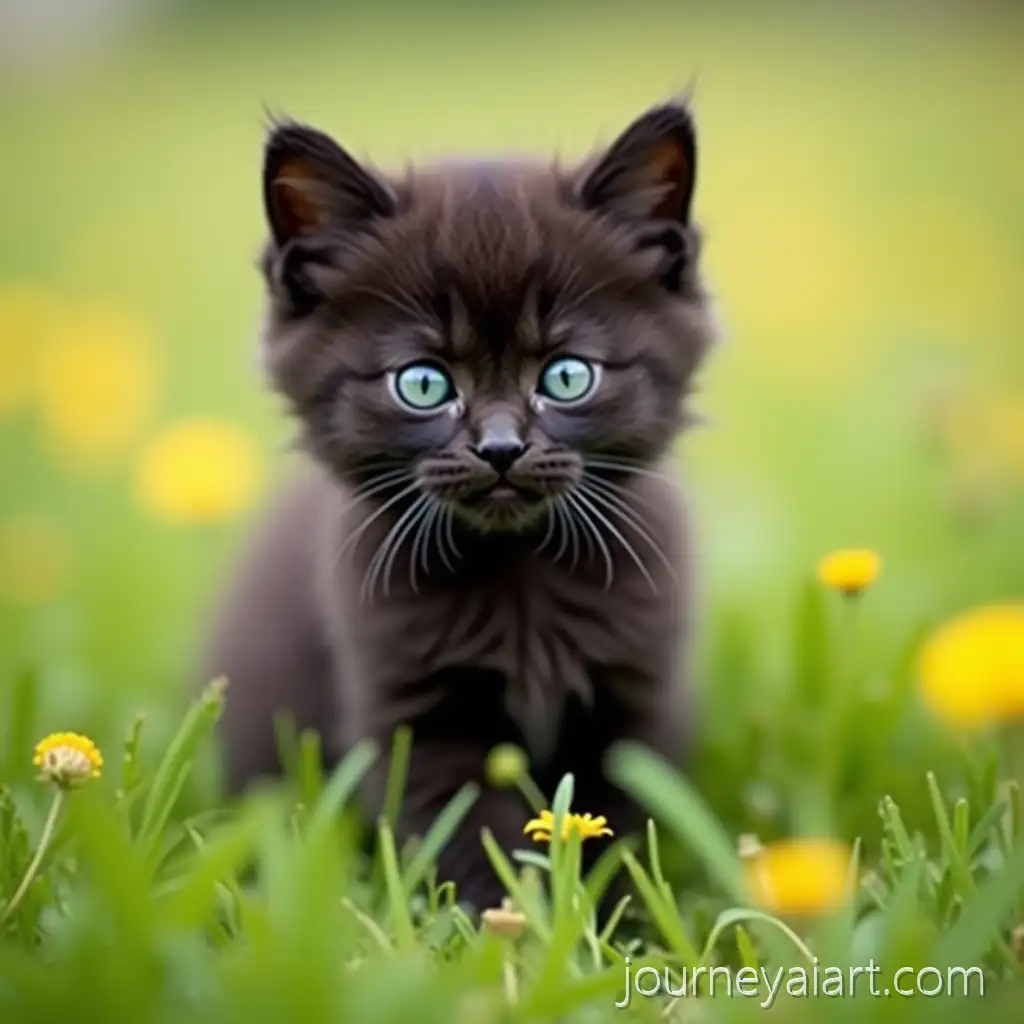 Cool-Black-Kitten-Playfully-Exploring-a-Meadow