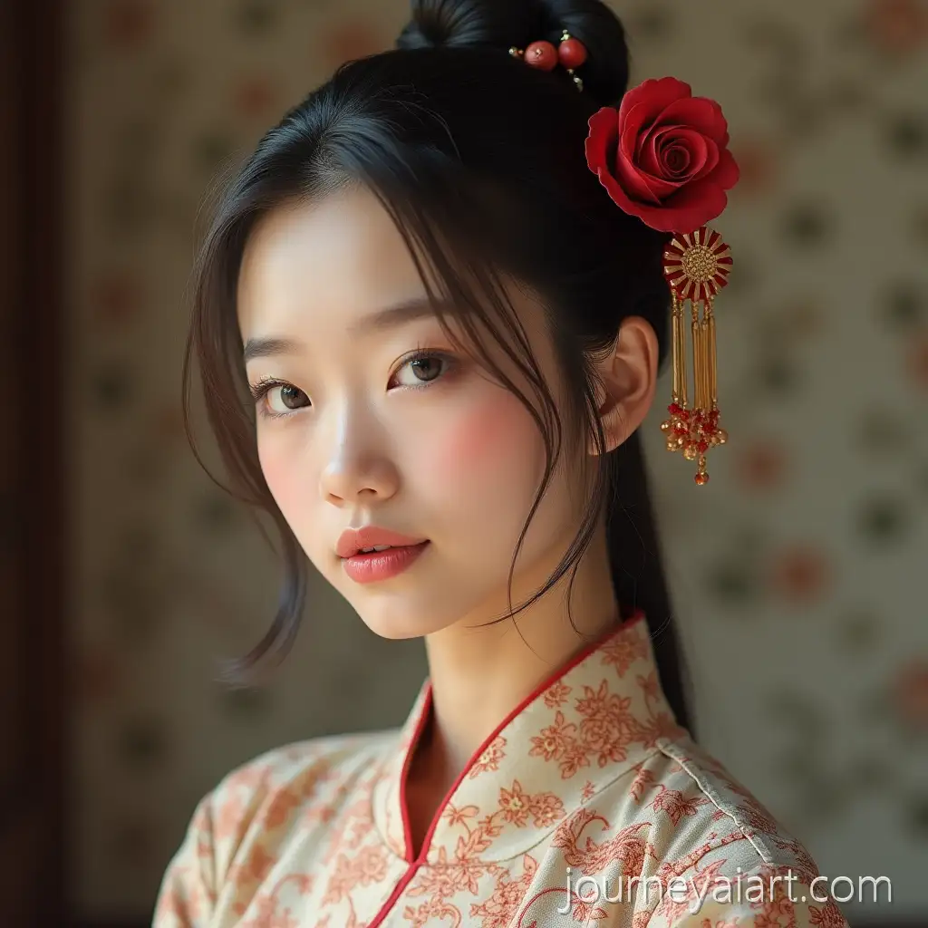 Portrait-of-a-Chinese-Girl-in-Traditional-Clothing