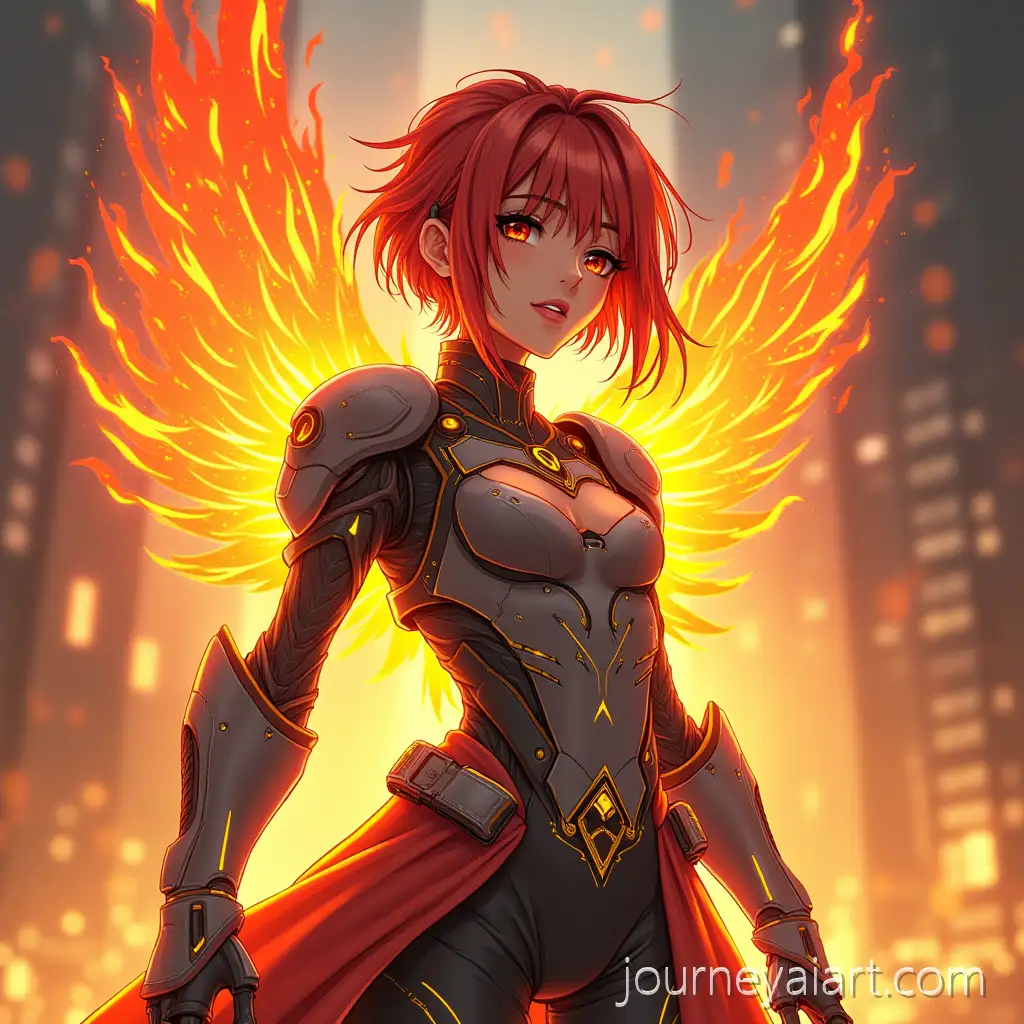 Cyberpunk-Phoenix-Spirit-with-Robotic-Parts-and-Fire-in-Anime-Style
