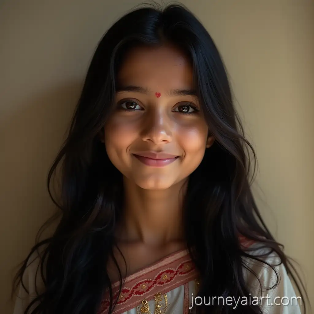 Realistic-Portrait-of-a-Bengali-Teenage-Girl-in-Traditional-Outfit-with-Warm-Smile