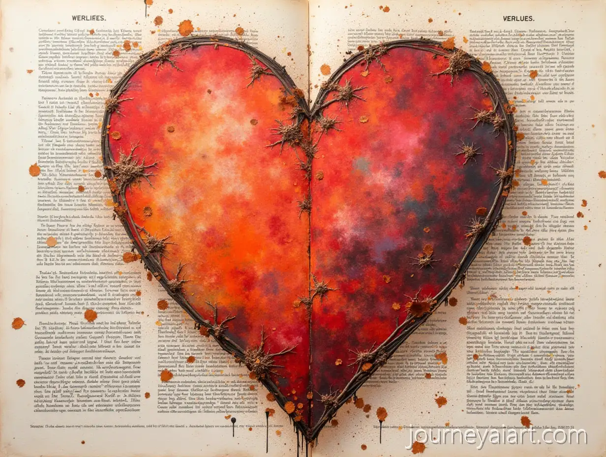 White-Roses-Surrounded-by-Calligraphy-and-Vintage-Document-Details-in-Mixed-Media-Art