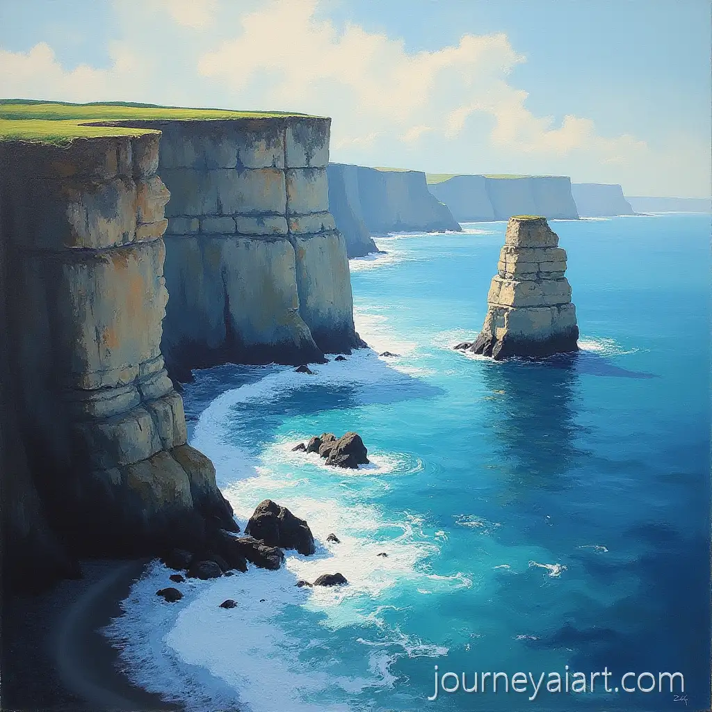 Abstract-PicassoStyle-Cliffs-in-Cold-Tones