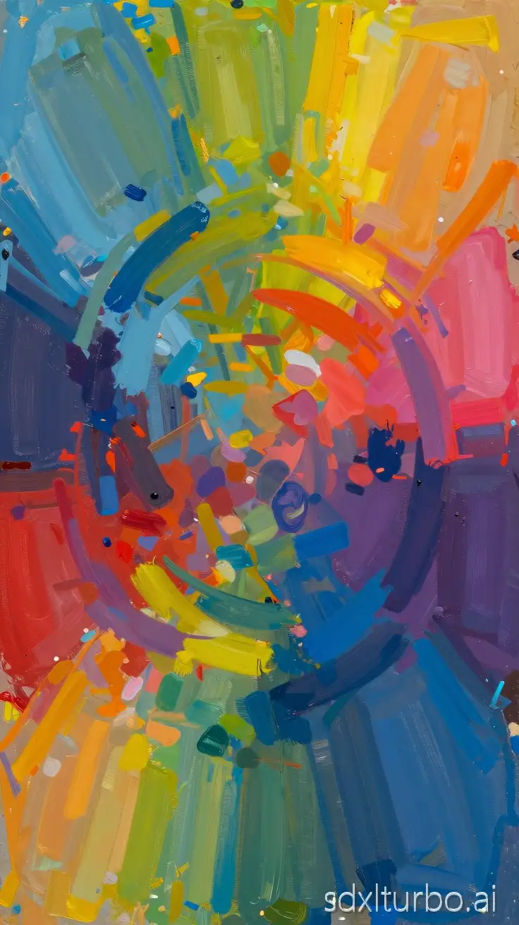 abstract expressionistic colorful mood art background with brush strokes