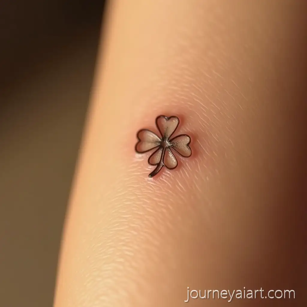 Minimalist-MicroTattoo-of-FourMinimalist-microtattoo-designLeaf-Clover-Engraved-into-Skin