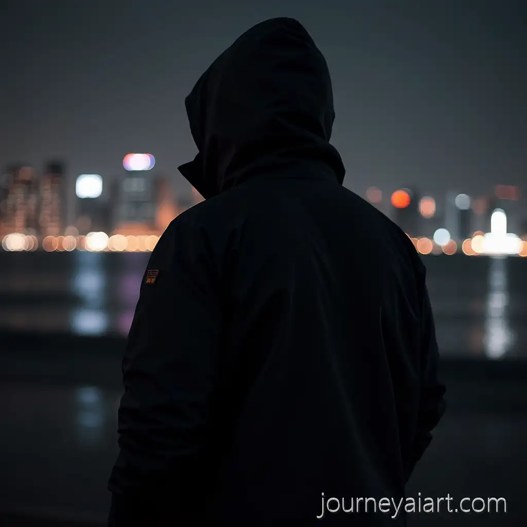 Black-Costume-City-NightBlack-Costume-Softshell-Stone-Island-in-Night-City-Setting