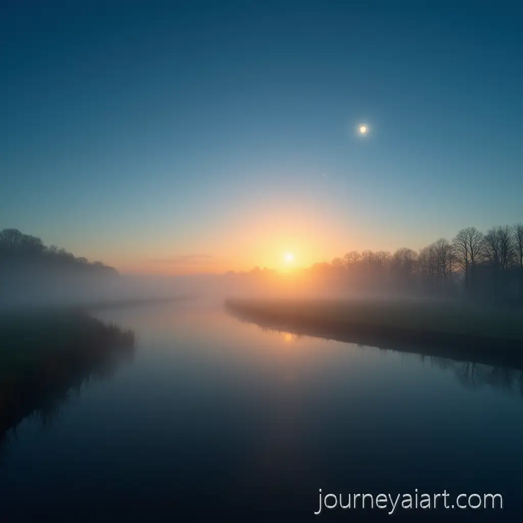 Early-Morning-Venus-in-the-Sky-with-Golden-Sunrise-and-Soft-Mist
