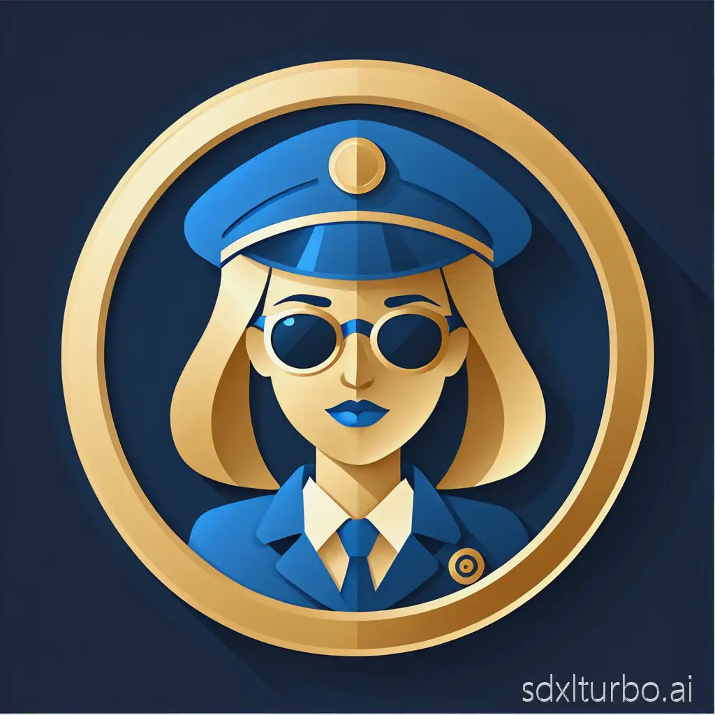 icon "career", flat design style, blue and gold, SVG