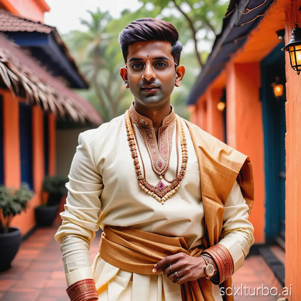 an indian influencer in traditional attire