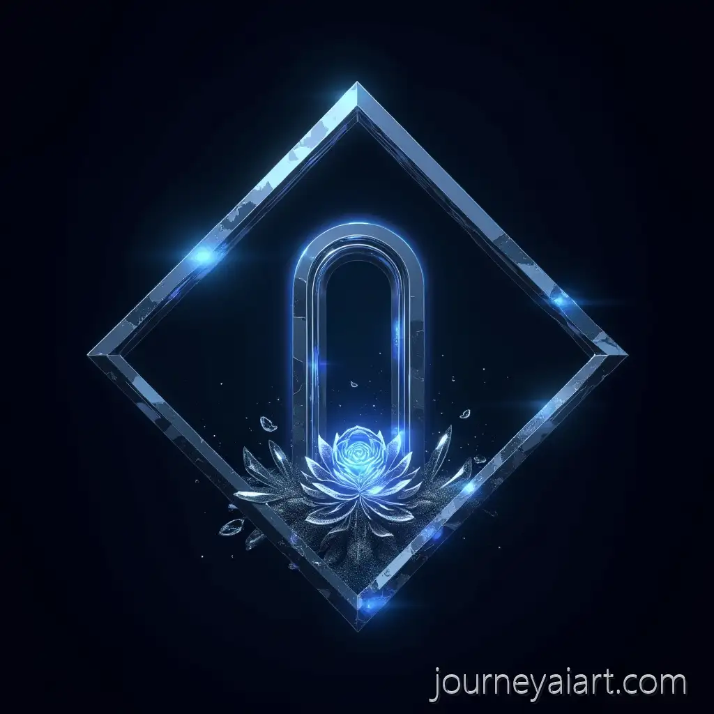 Minimalist-KPop-Group-Logo-with-Neon-Blue-Cyber-Void-and-Holographic-Chrome-Elements