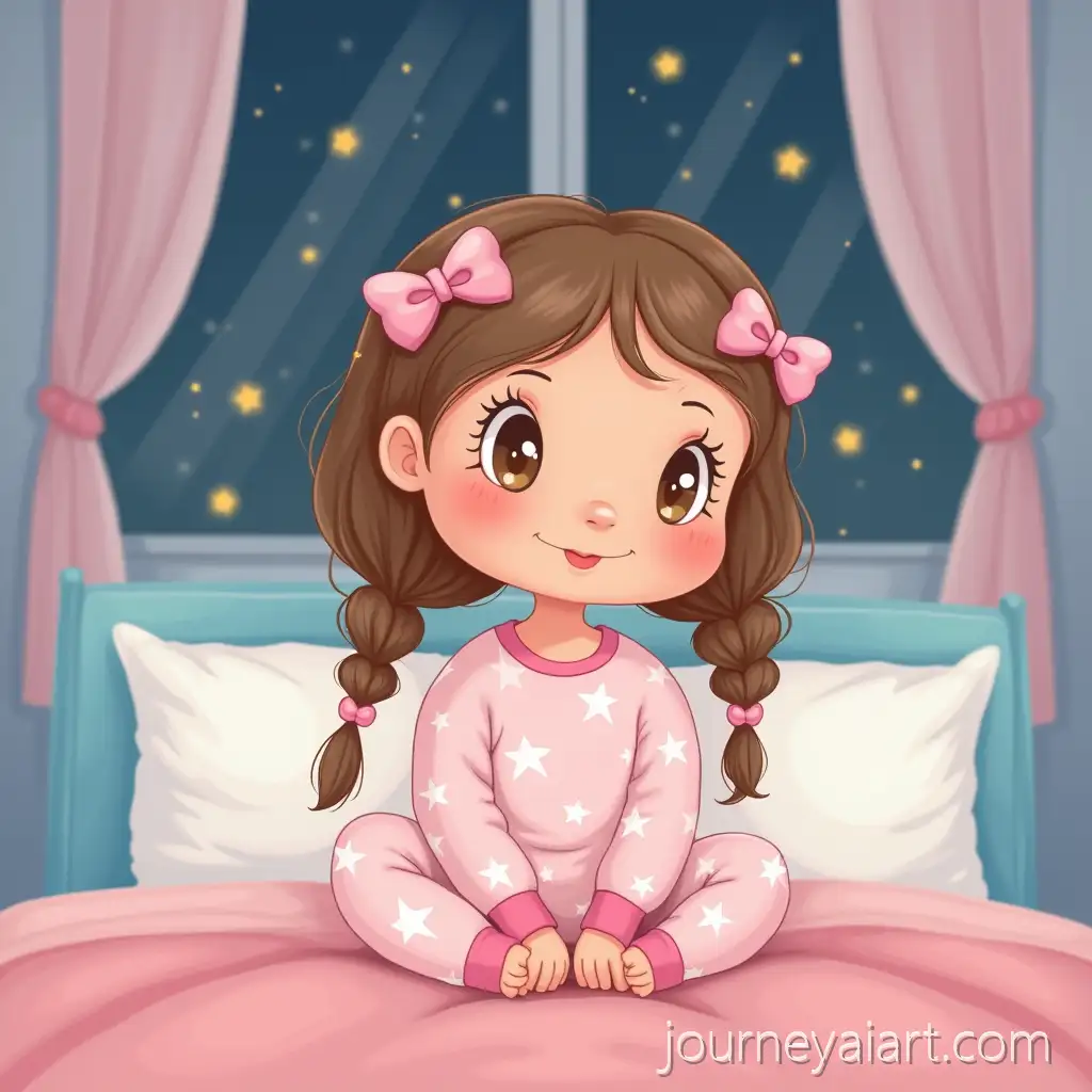 Cozy-Bedtime-New-Year-Illustration-of-a-Toddler-Girl-by-the-Window