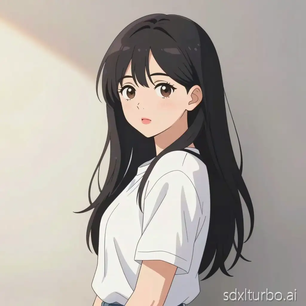 A beautiful Korean Kpop female singer posing for the camera wearing casual wear