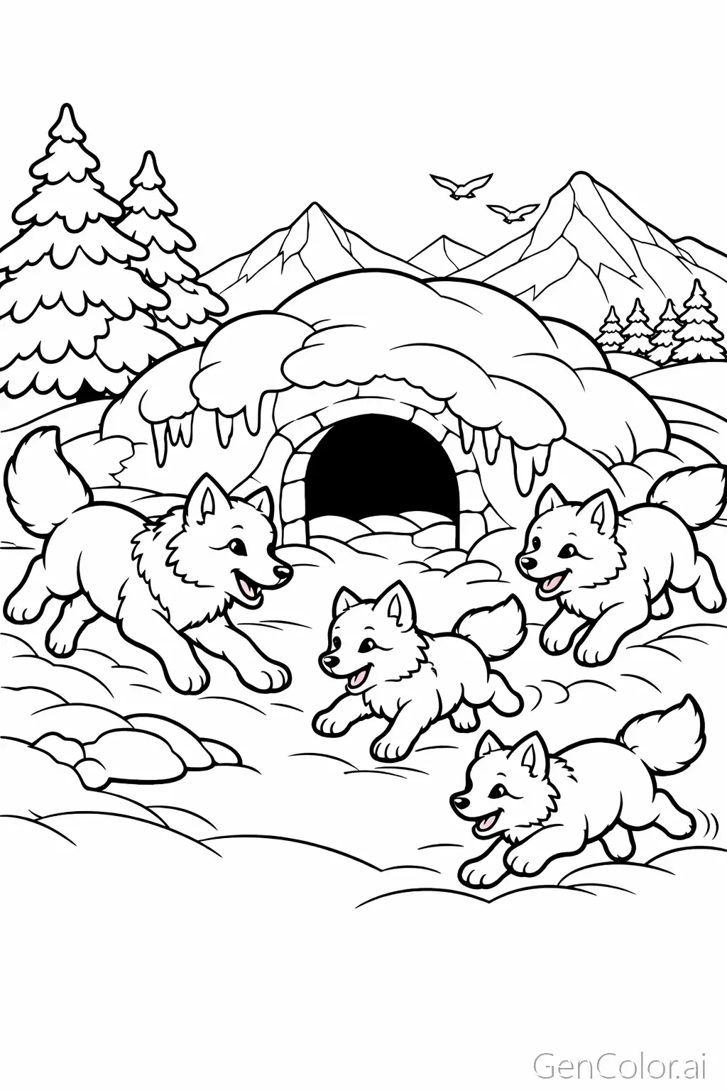 Free winter animal coloring pages generator – 20 winter animal coloring ...
