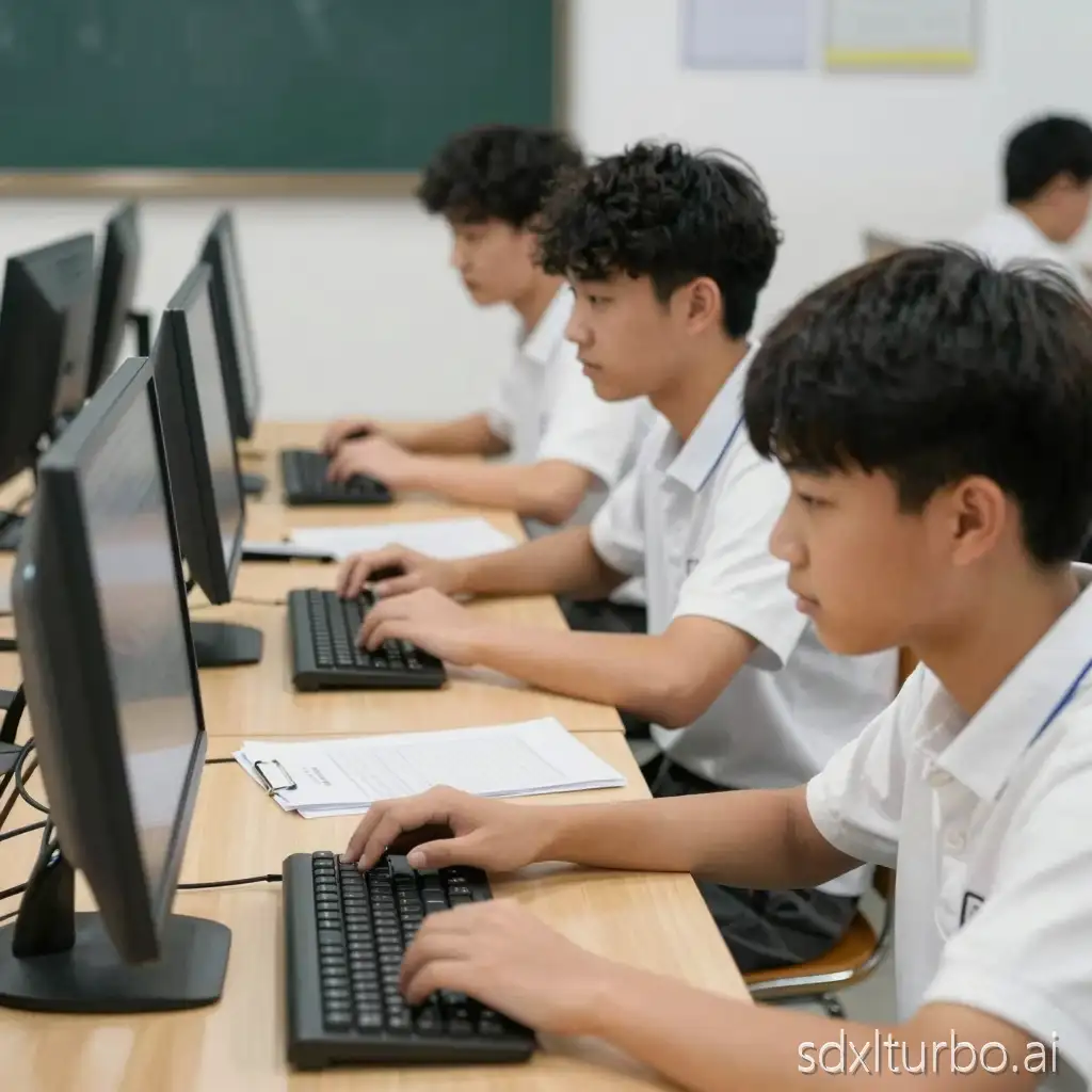 A picture of 'students in a computer classroom taking a lesson'