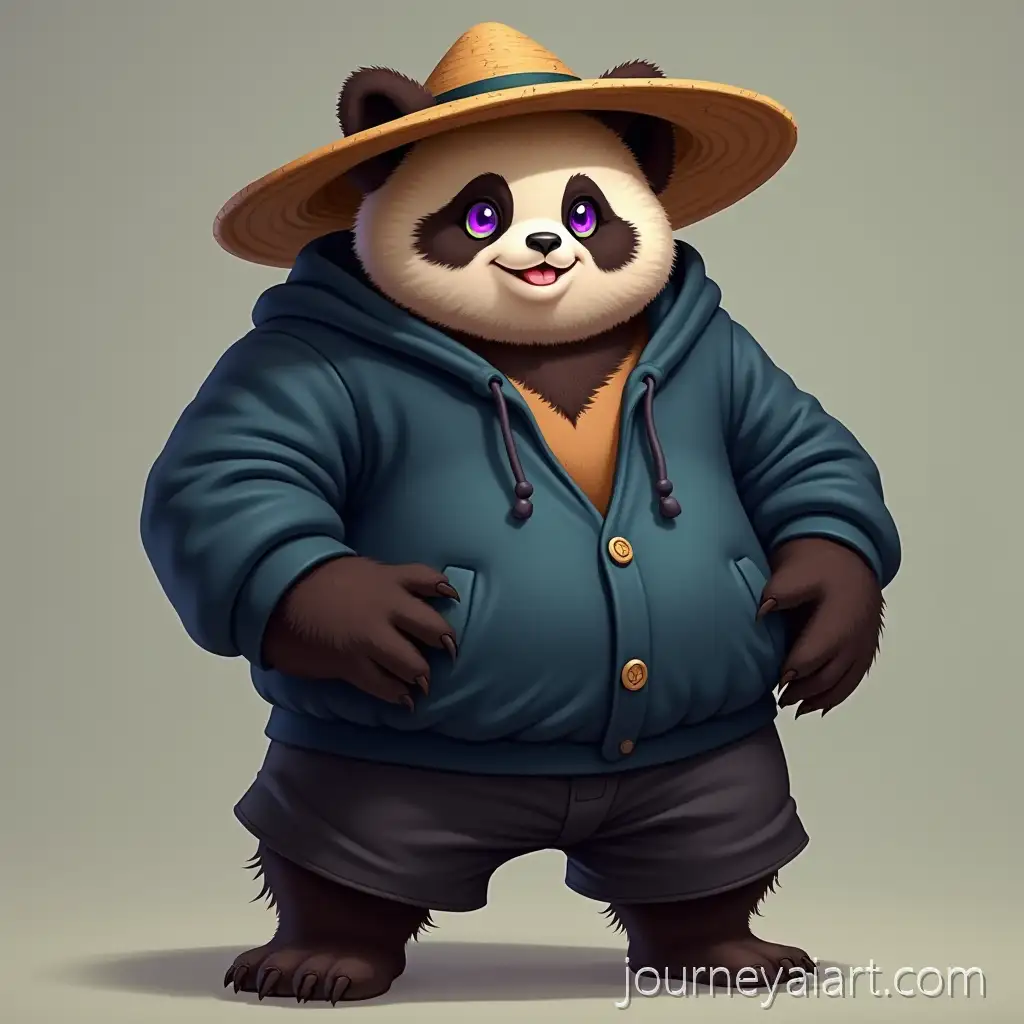 Pandaren-Druid-inPandaren-Druid-character-World-of-Warcraft-Style-with-Purple-Eyes-and-Straw-Hat