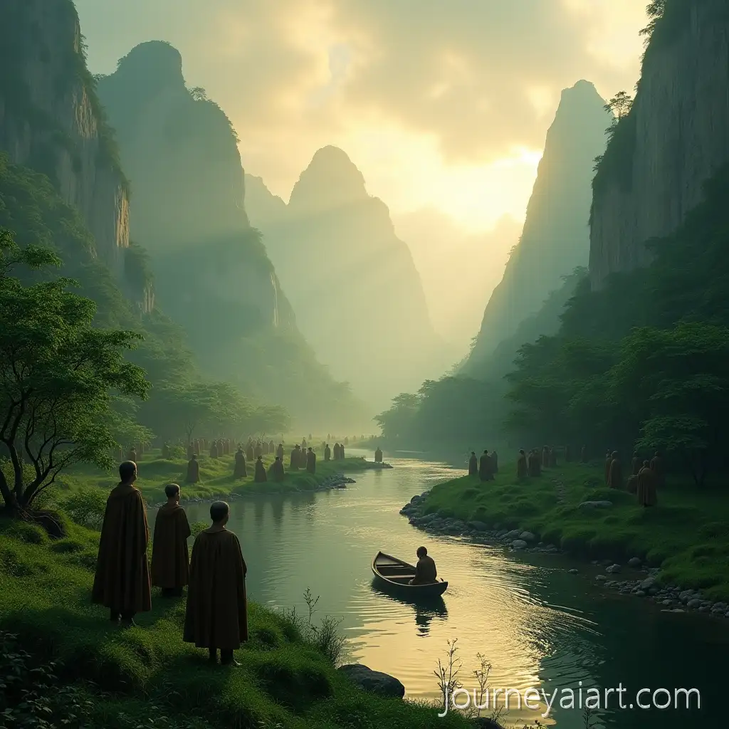 Ancient-Biblical-Scene-in-Lush-Green-Valley-with-River-and-Mountains-at-Golden-Hour