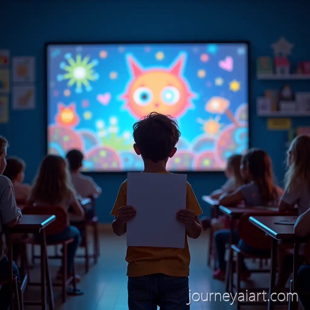 Child-Creative-Workshop-With-Interactive-3D-Digital-Art-in-Modern-Classroom