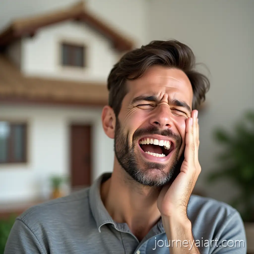 Man-Holding-His-Cheek-in-Pain-at-Home