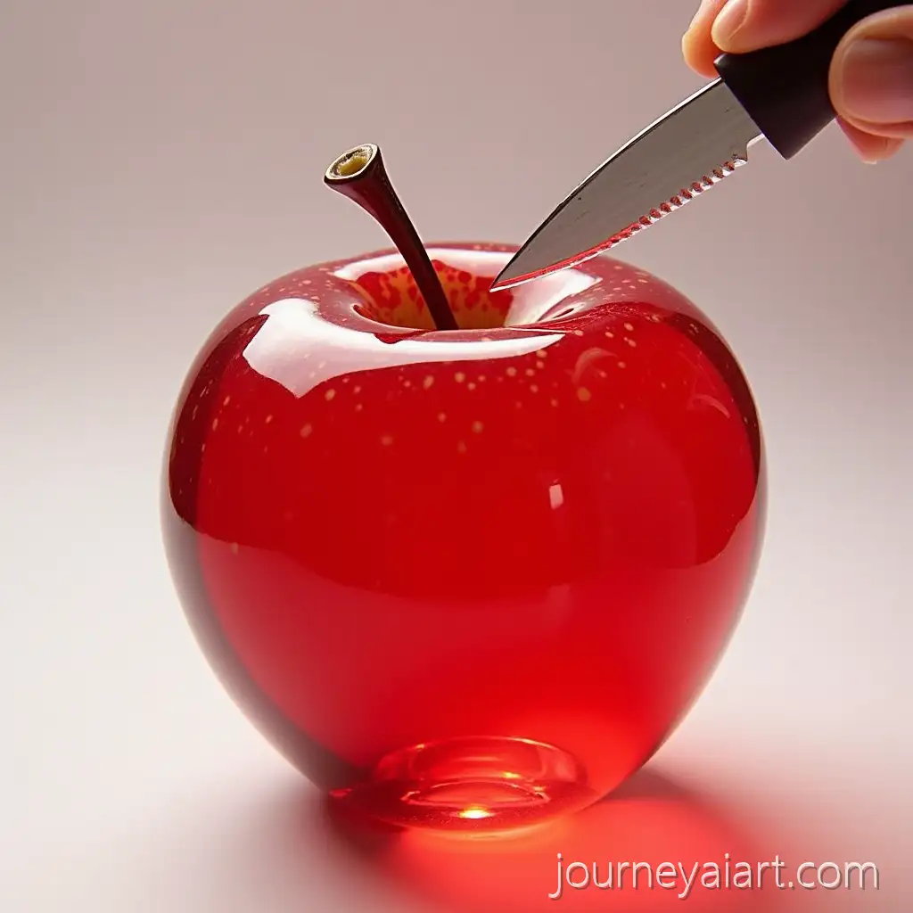 Glass-apple-cuttingTransparent-Red-Glass-Apple-Being-Cut-with-a-Crystal-Knife