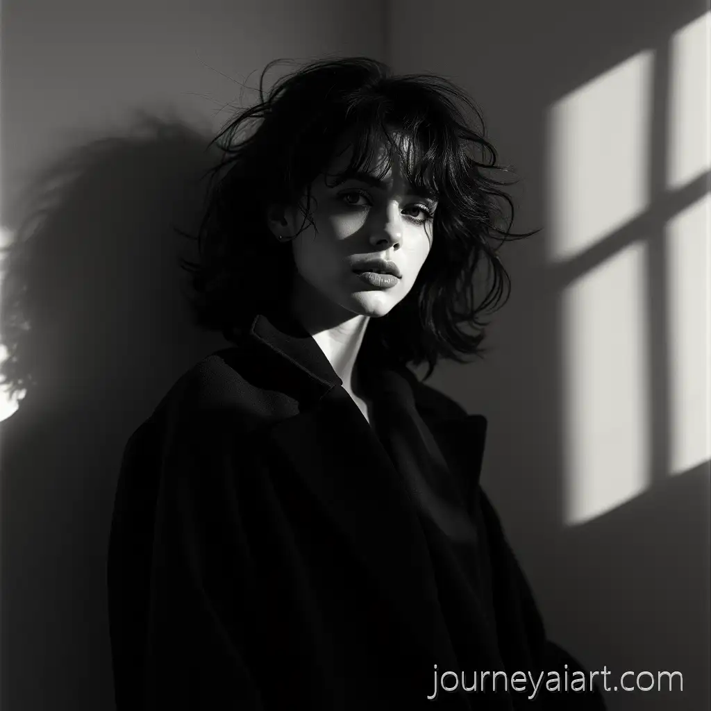 Emotional-Black-and-White-Portrait-ofBlack-and-white-portrait-Stylish-Young-Woman-with-Dramatic-Shadows
