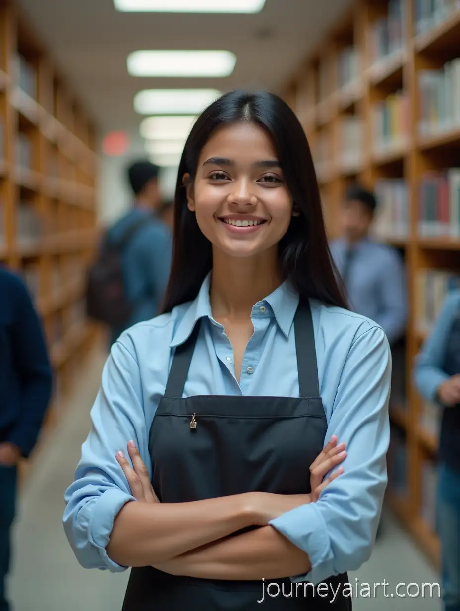 Confident-Indian-Female-College-Student-Smiling-in-Modern-University-Library