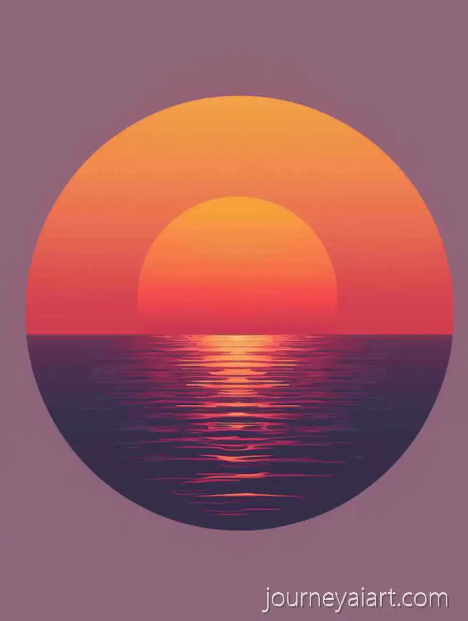 Chill-Deep-House-Sunset-Circle-Logo-with-Audio-Wave-Design