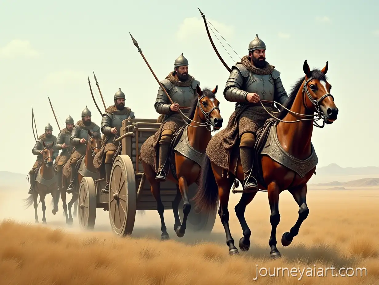 1511-Uzbek-Sultan-in-Iron-War-Chariot-on-the-Khwarezm-Steppes