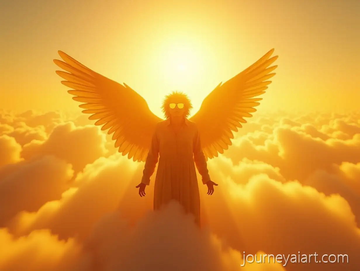 Golden-Solar-Angels-in-Radiant-Sky-with-RayBan-Sunglasses