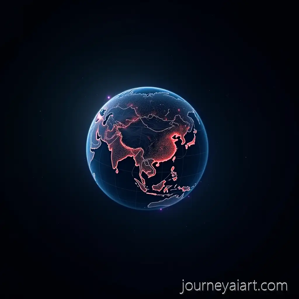 Cinematic-Map-ofCinematic-Night-Earth-Map-Earth-at-Night-with-USA-and-China-Highlighted