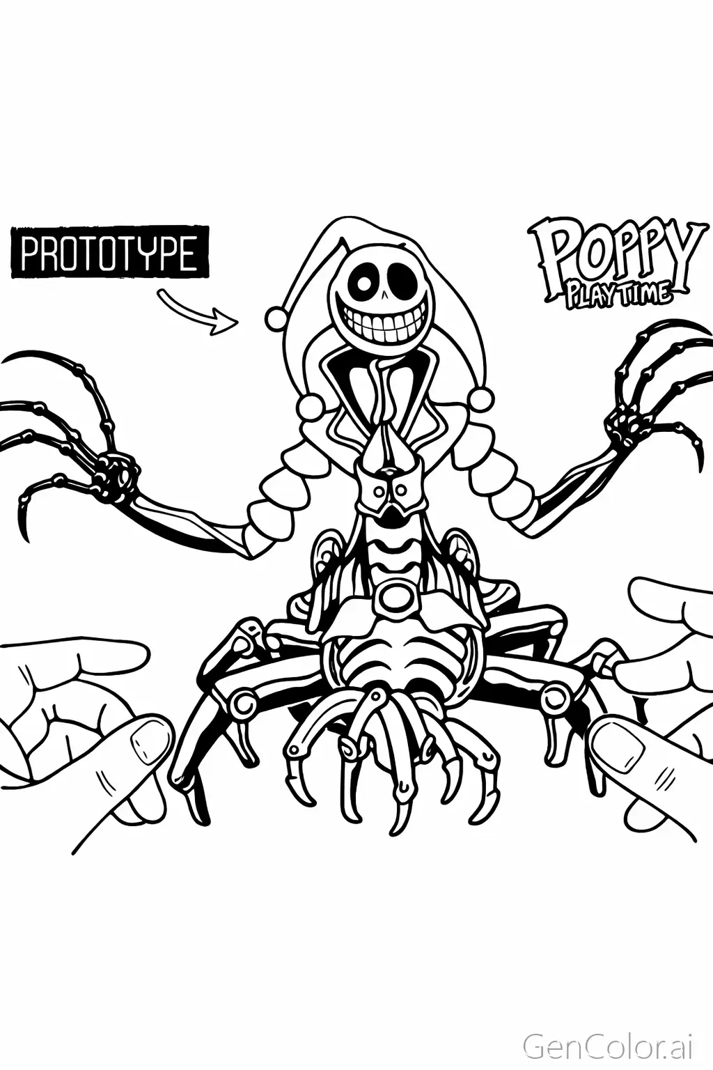Free Prototype Poppy Playtime Coloring Page Generator 31 Prototype 