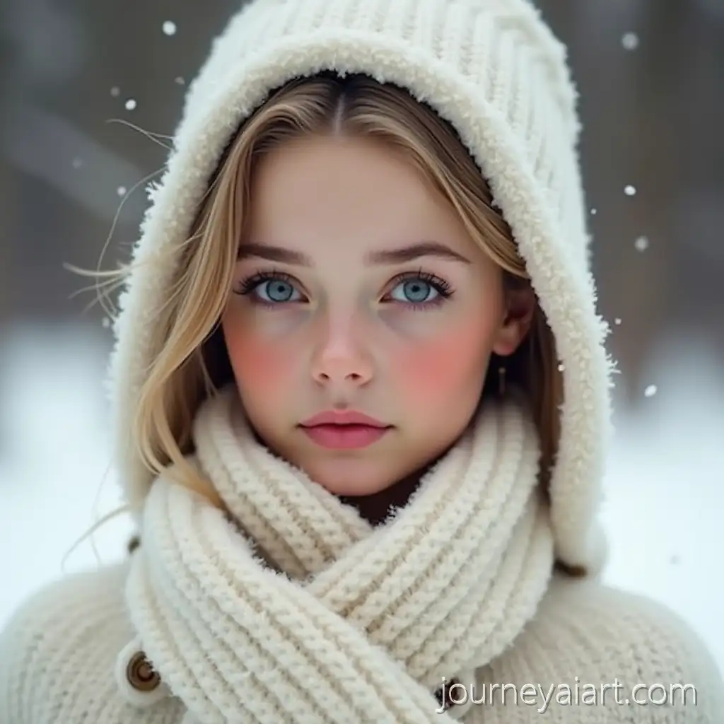 Beautiful-European-Girl-in-Classic-Winter-Ivory-Clothing-with-UltraRealistic-Skin-Detail