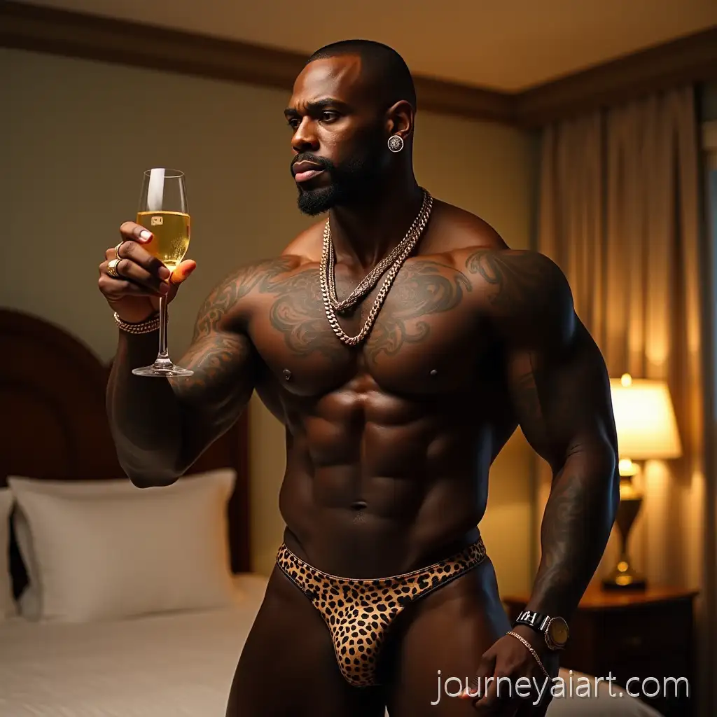 Luxurious-Bedroom-Portrait-of-a-Dominant-Tattooed-Bodybuilder-with-Gold-Accents