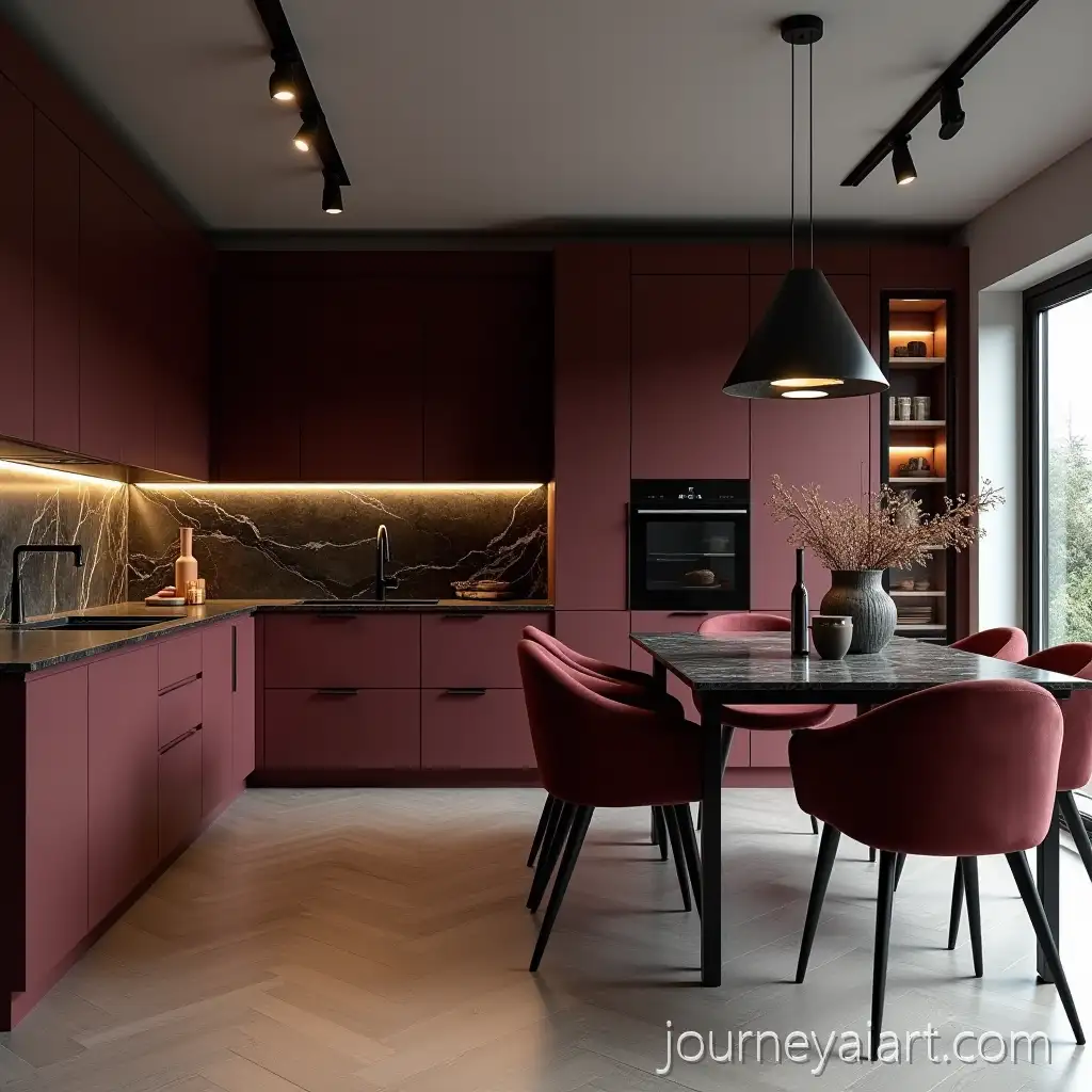 ModernModern-Cozy-Kitchen-Design-Cozy-KitchenDining-Interior-with-Burgundy-Cabinets-and-Elegant-Design