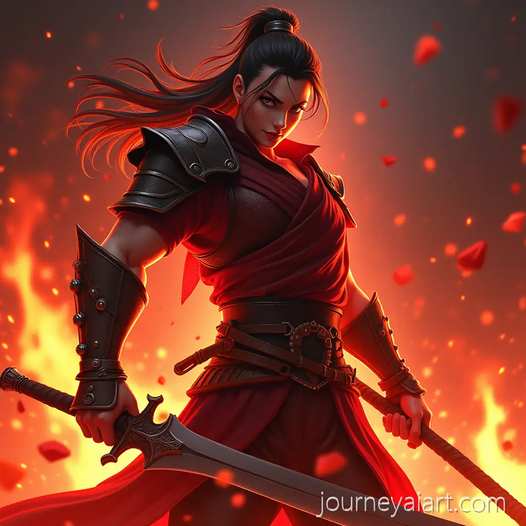 Epic-Anime-Warrior-Battle-with-Fiery-Red-Flames-and-Realistic-3D-Chains