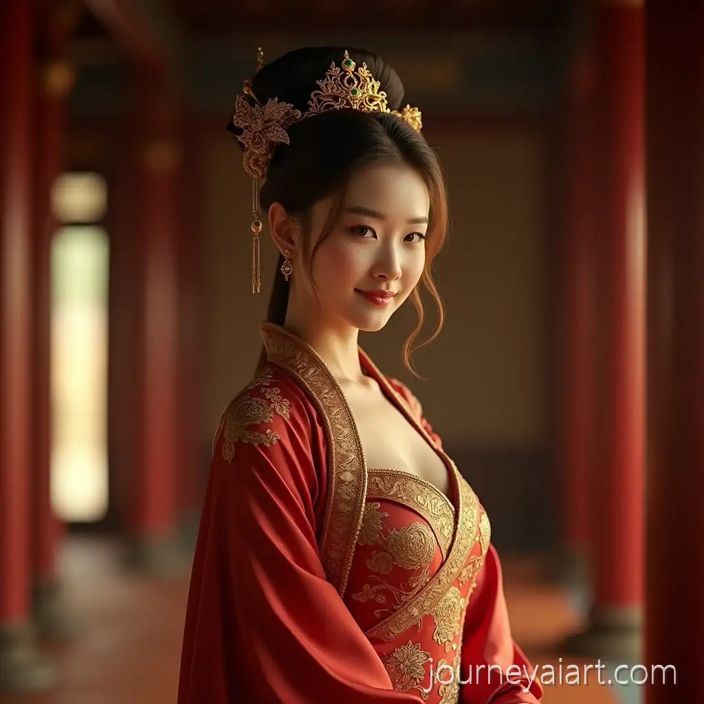 Elegant-Chinese-Empress-in-Imperial-Palace-Wearing-Luxurious-HanChinese-empress-portraitfu