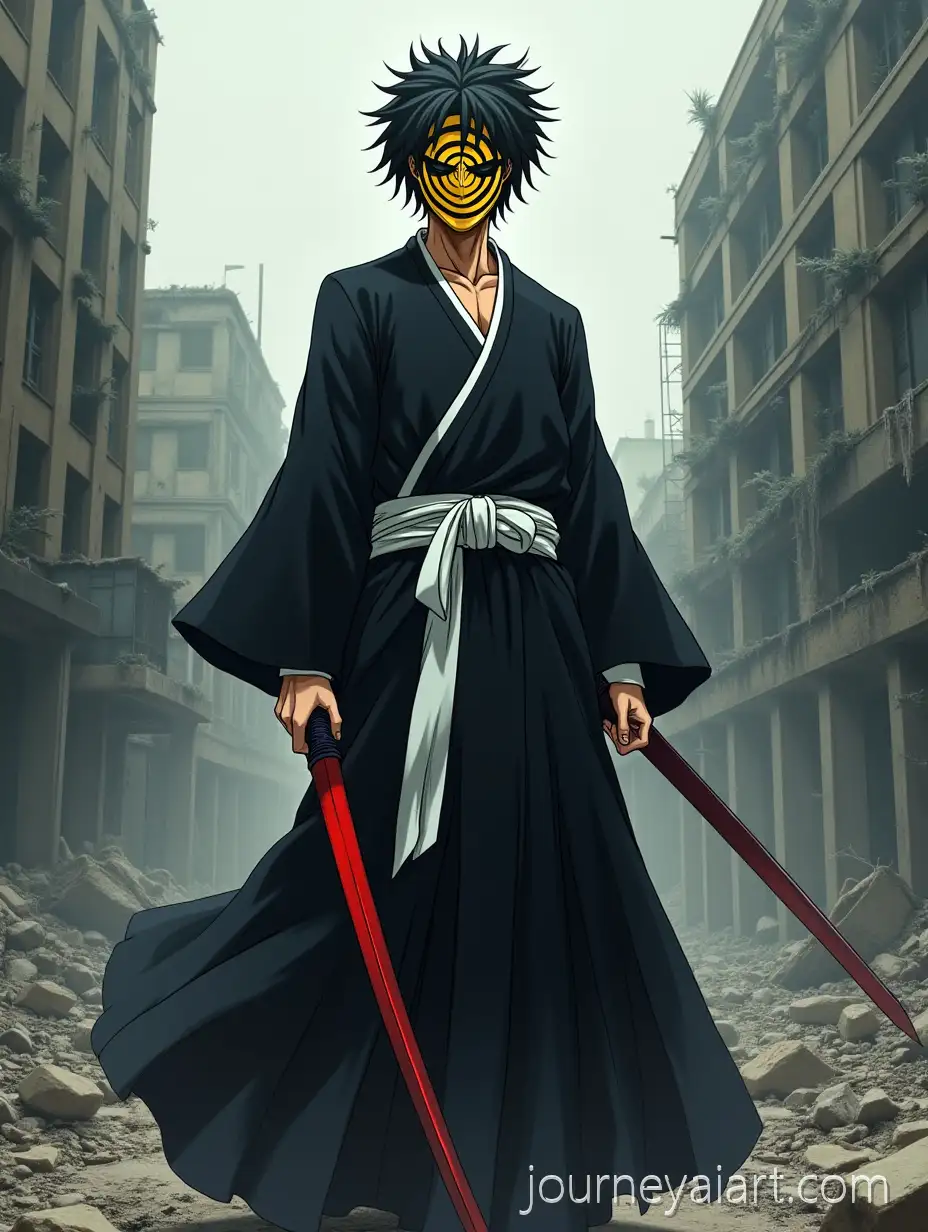 Anime-Soul-Reaper-in-a-Desolate-Urban-Battle-with-Crimson-Sword