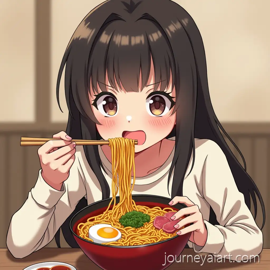 Young-Girl-Enjoying-a-Bowl-of-Ramen