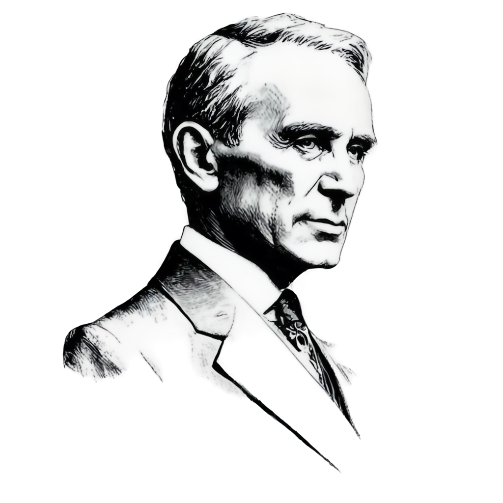 Henry-Ford-Bust-in-Black-and-Blue-A-HighQuality-PNG-Image